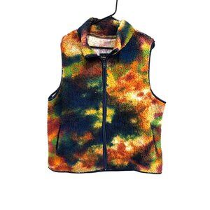 Marissa Olivia New York NWT Multicolor Tie Dye Zip Up Collared Vest SZ XL
